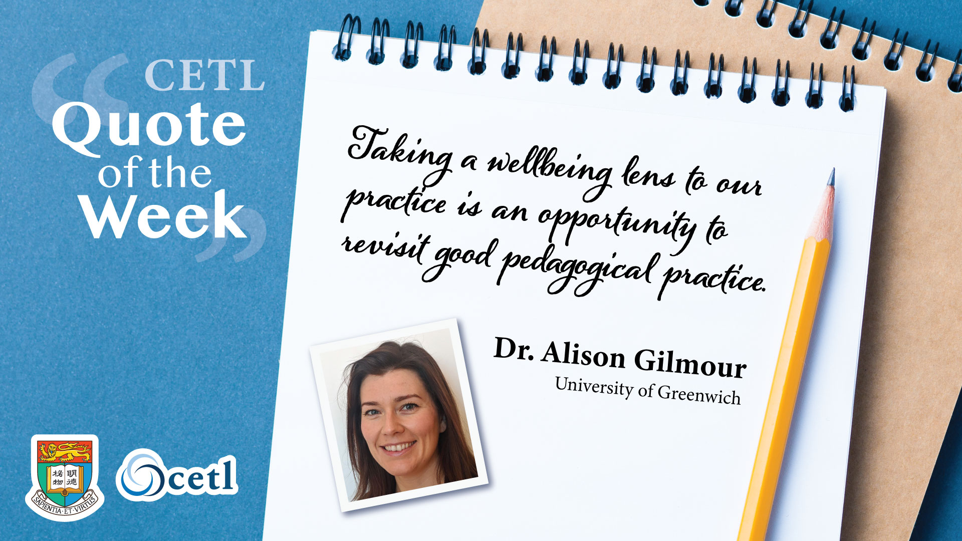 Dr. Alison Gilmour - Taking a wellbeing lens to our practice is an opportunity to revisit good pedagogical practice.